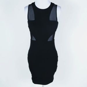 Elizabeth James Sleeveless mesh cutouts midi dress